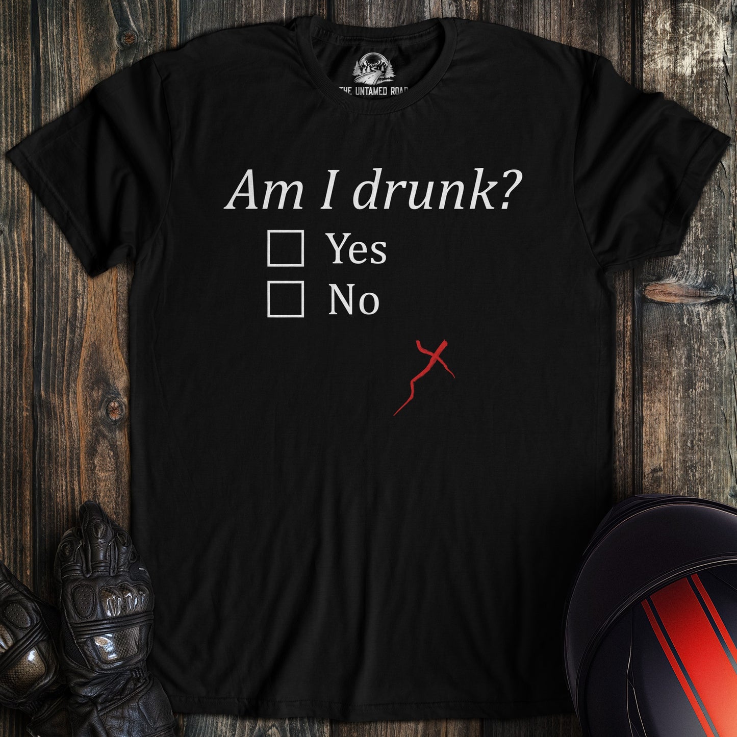 A black colored t-shirt with the words "my riding scares me too" printed on the front.