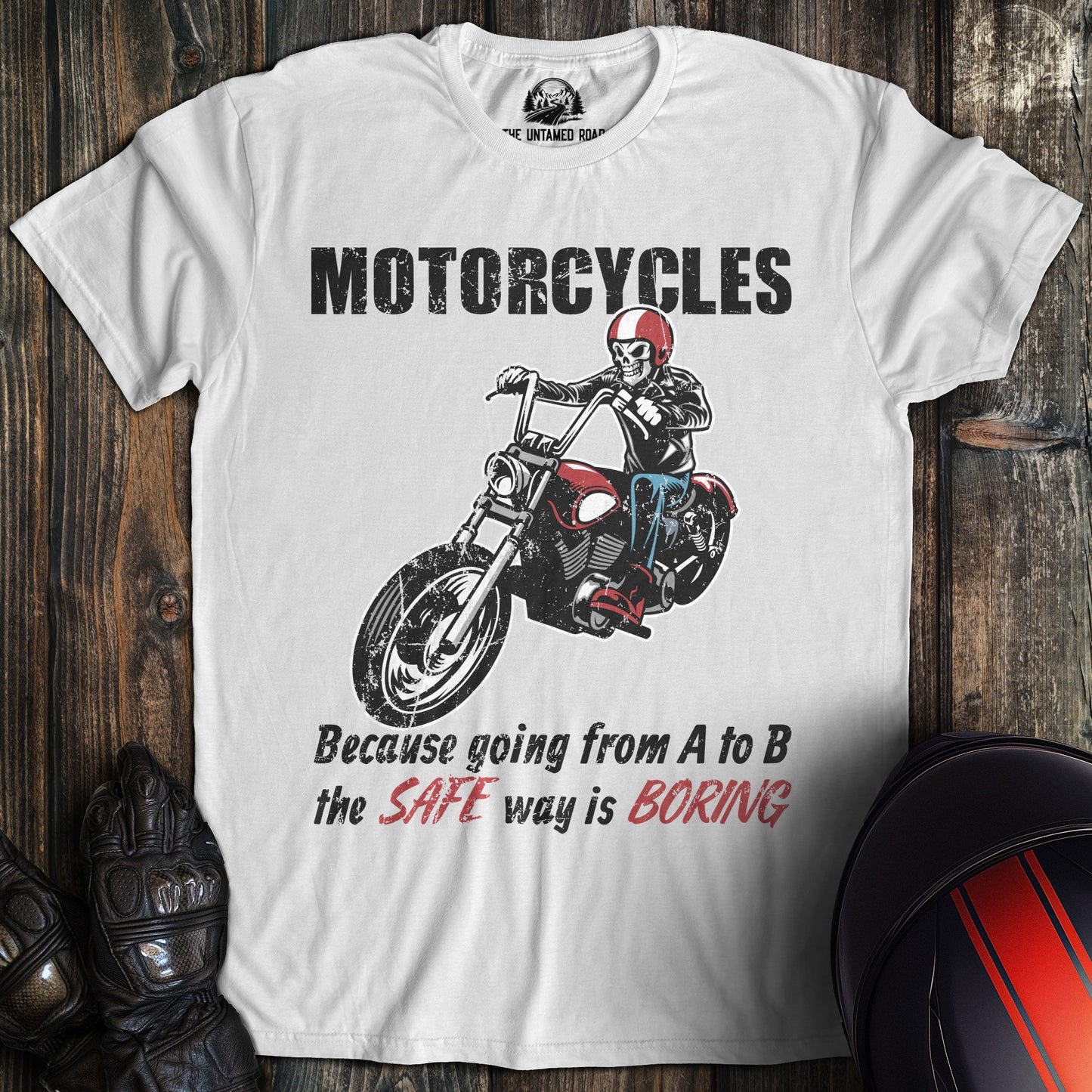 A white colored t-shirt with the words "ato bsafe way" printed on the front.