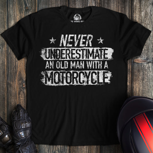 Old Man With Motorcycle T-Shirt